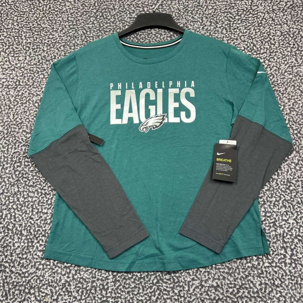 Nike Shirt Women Medium Philadelphia Eagles Long Sleeve Crew Neck New M